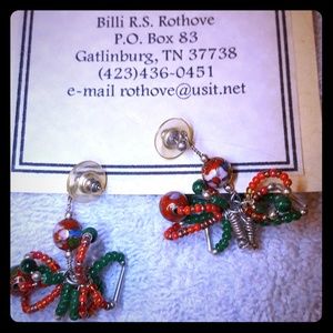 Handmade Polymer Clay beaded cloisonne earrings